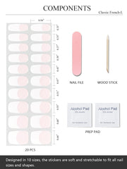 Accessoires inclus : pads de préparation et lime à ongles pour préparation facile.