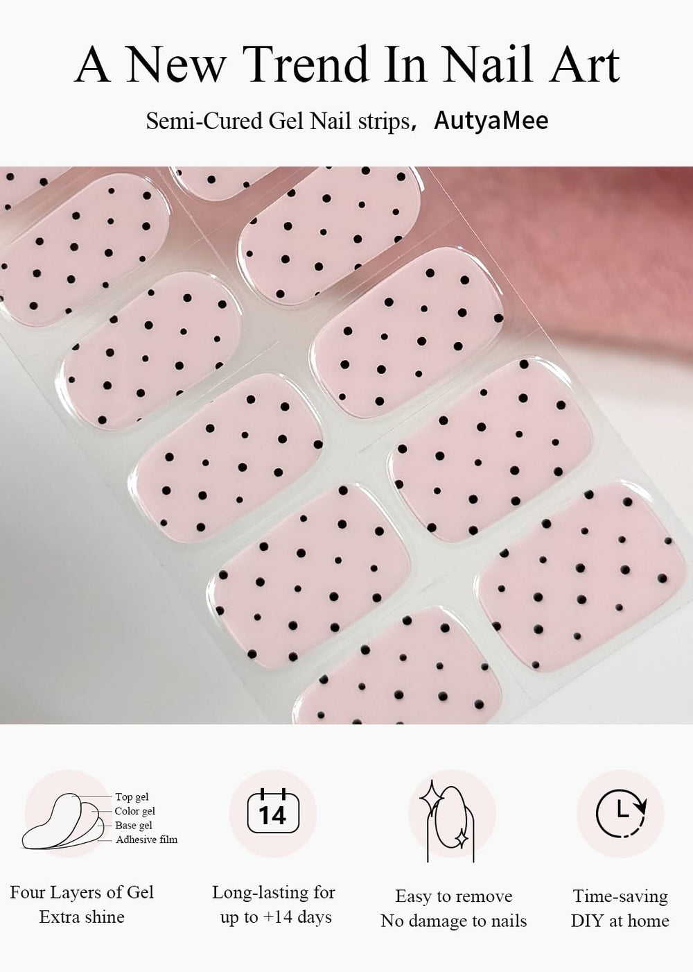 AutyaMee accessoires tampons-préparation et lime à ongles facilitant l’application.