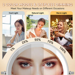 Miroir Auxmir rechargeable 3200mAh avec câble Type-C pour usage sans fil.