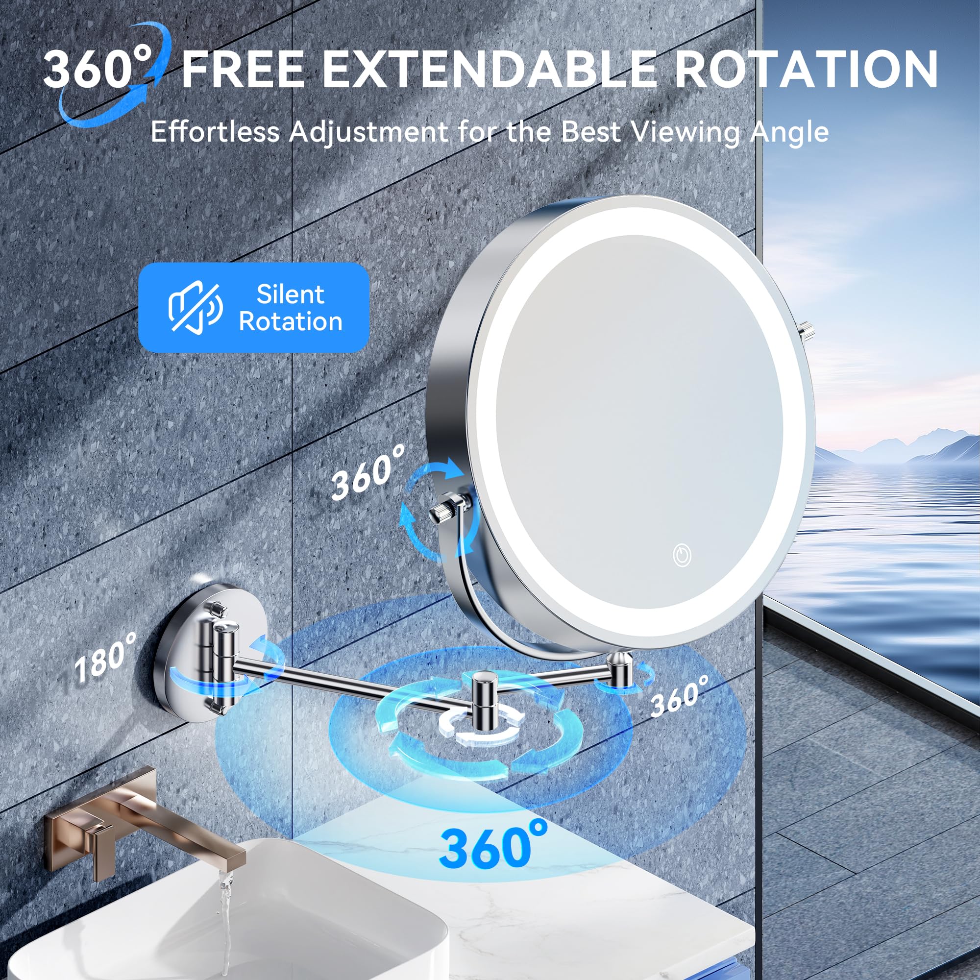 Auxmir bras étendu rotatif pour facilité d utilisation