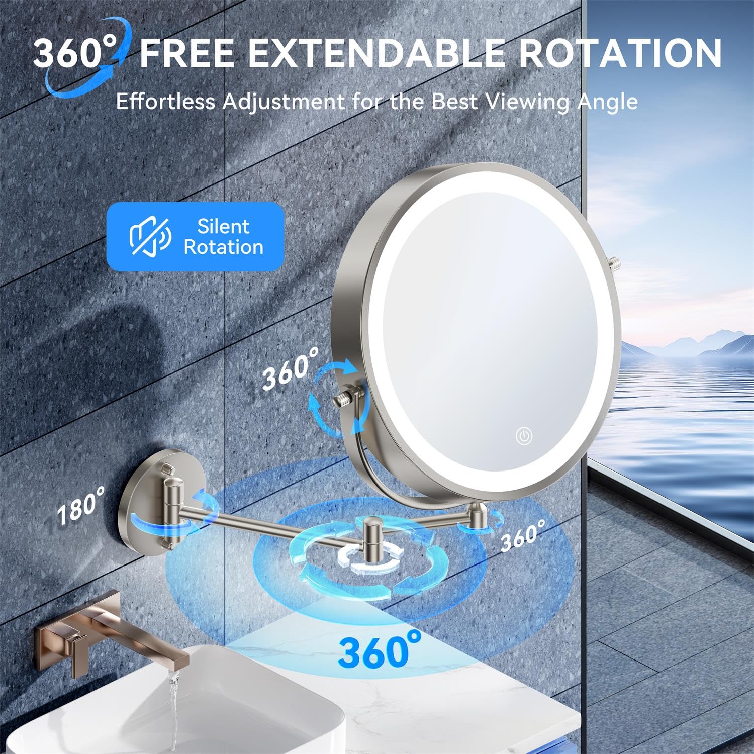 Auxmir miroir bras mural pliant pour gagner de l'espace.
