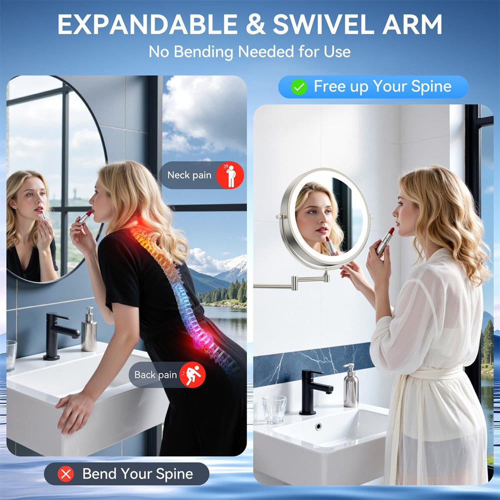 Auxmir miroir contrôle tactile avec mémoire des réglages.