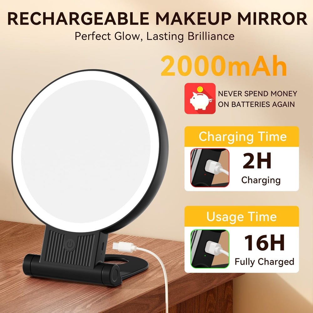 Auxmir miroir compact et pliable qui se glisse dans le sac de voyage.