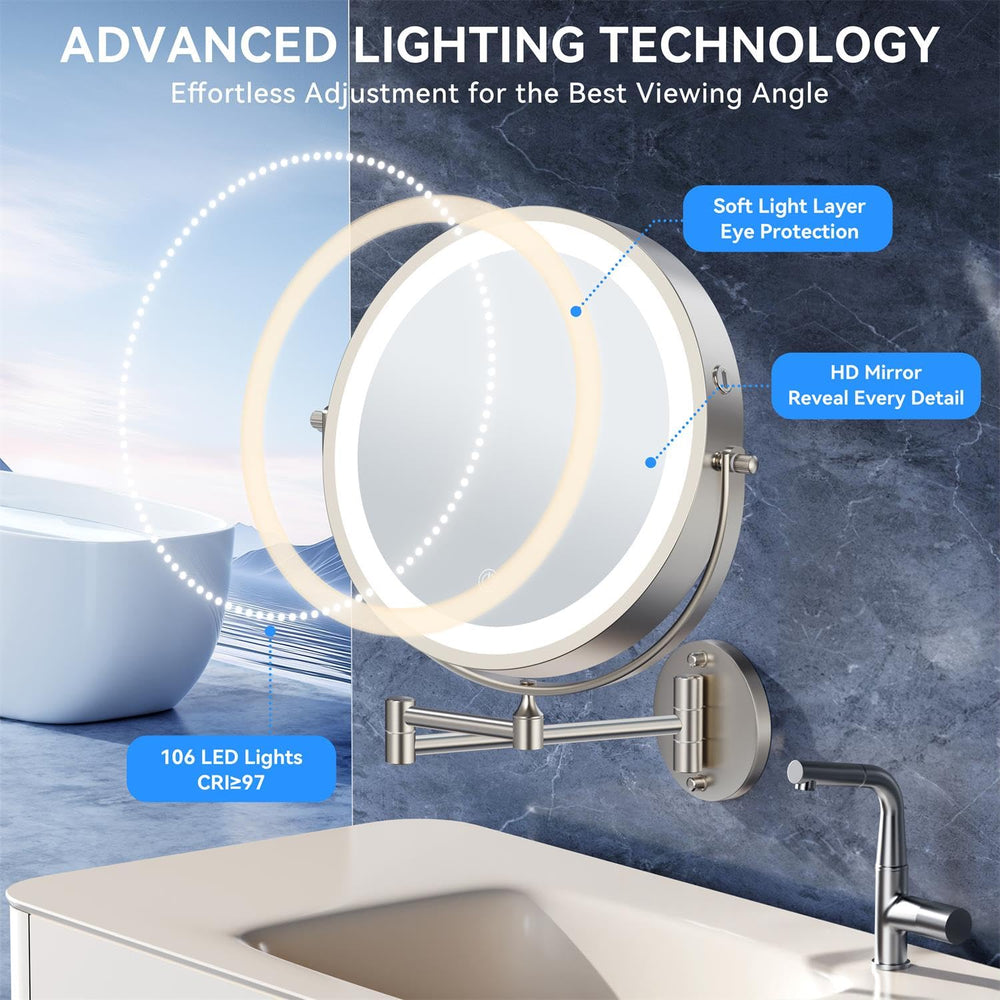 Auxmir miroir éclairage LED triple mode pour tout éclairage.