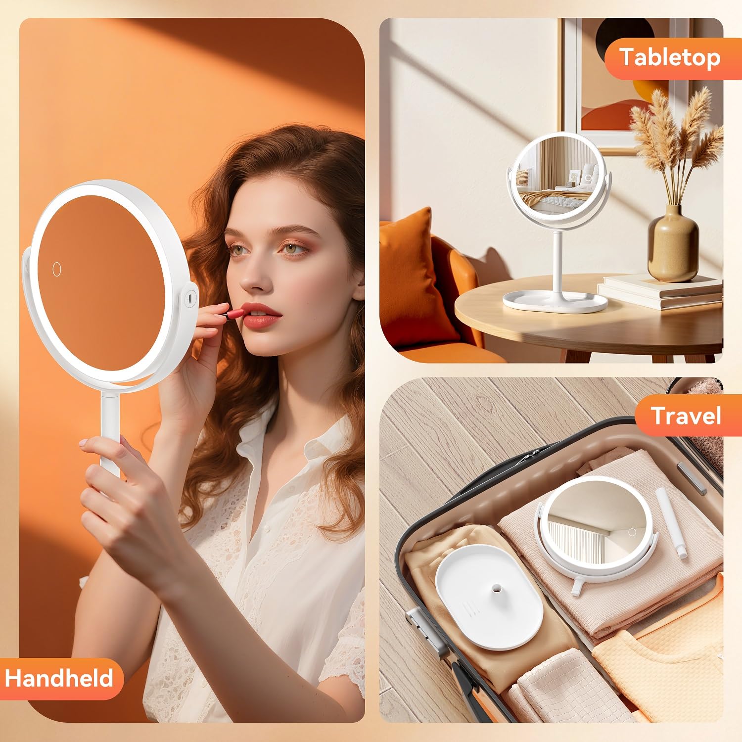 Auxmir Miroir éclairage températures 3 pour différents looks.