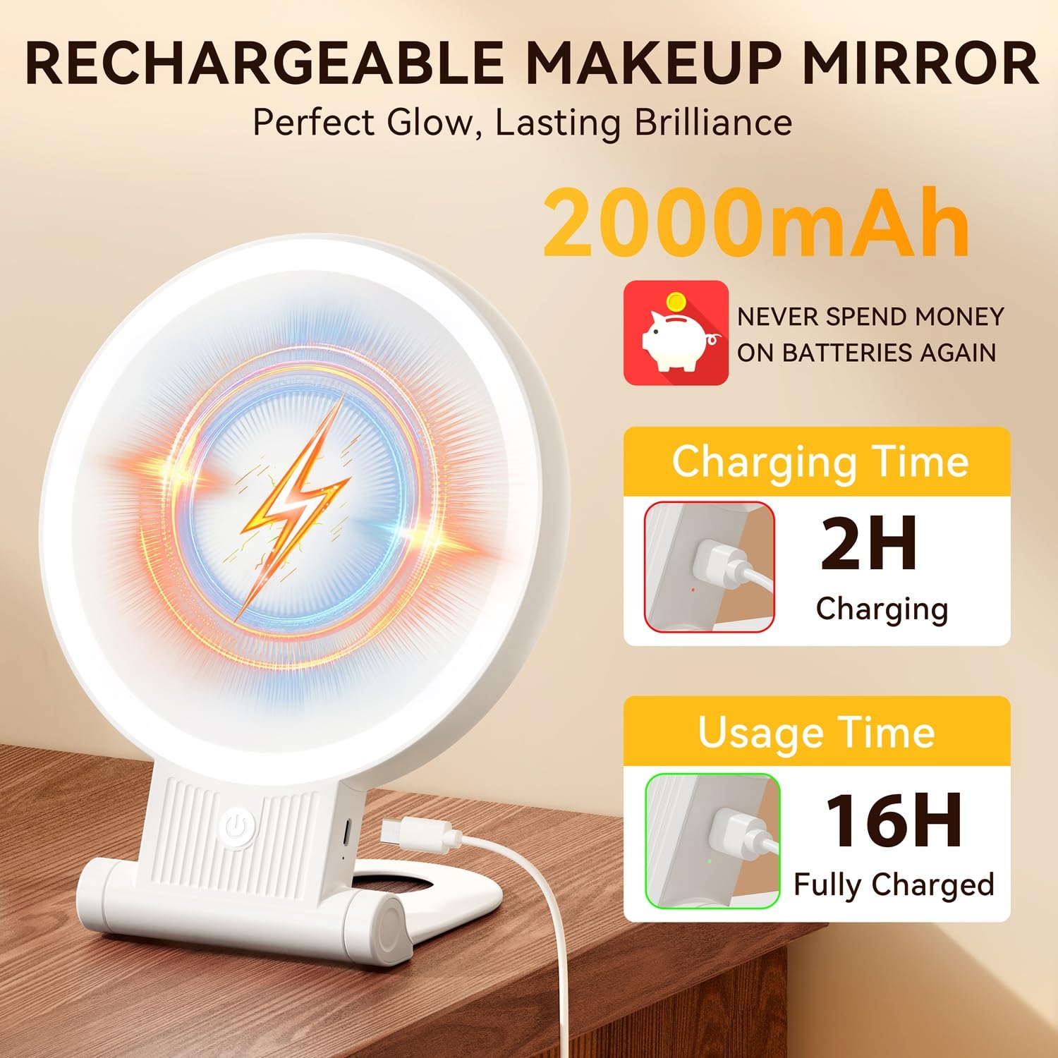 Miroir Auxmir LED 72 pour un éclairage clair