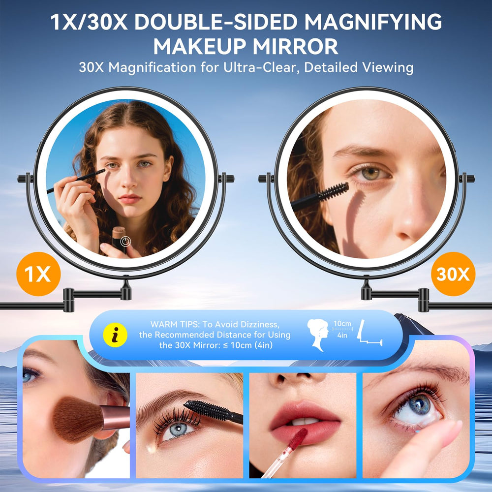 Auxmir miroir 1X et 30X, double-face pour précision et détails.