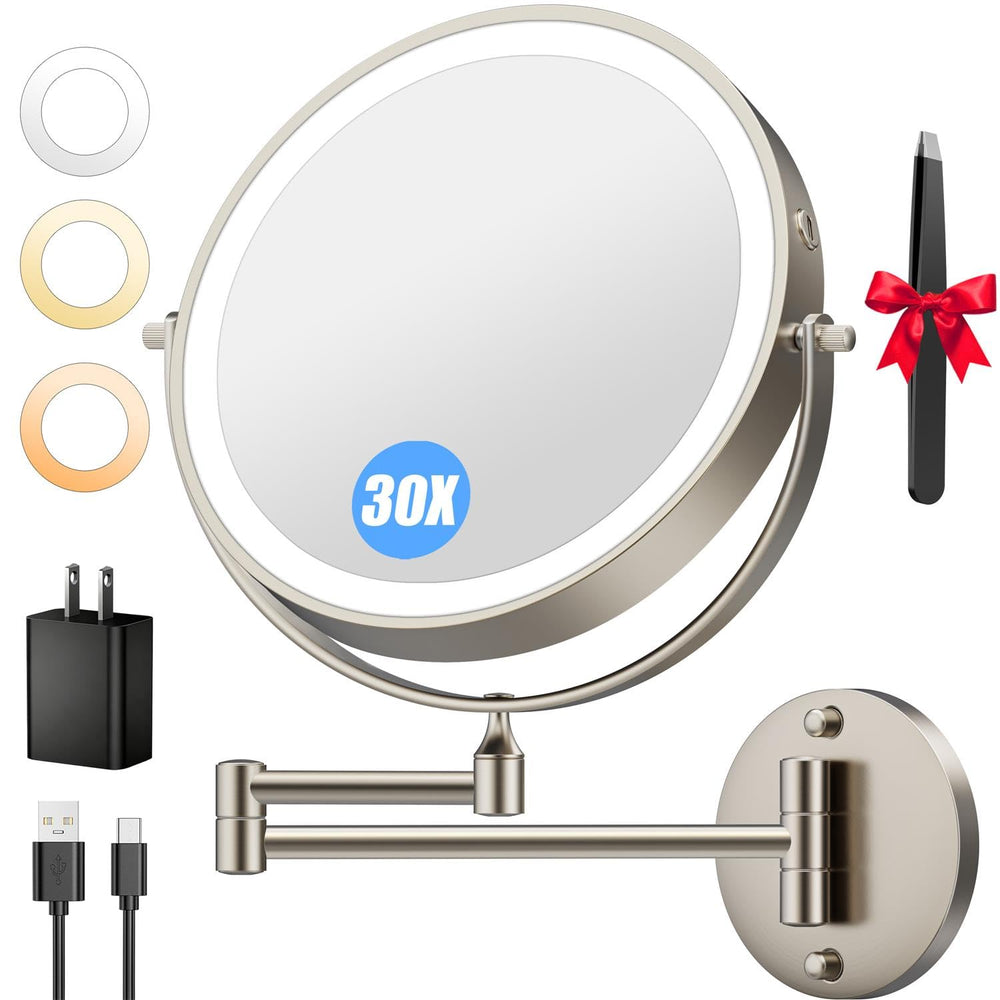 Auxmir miroir maquillage 9 pouces avec lumière pour vue claire du visage.