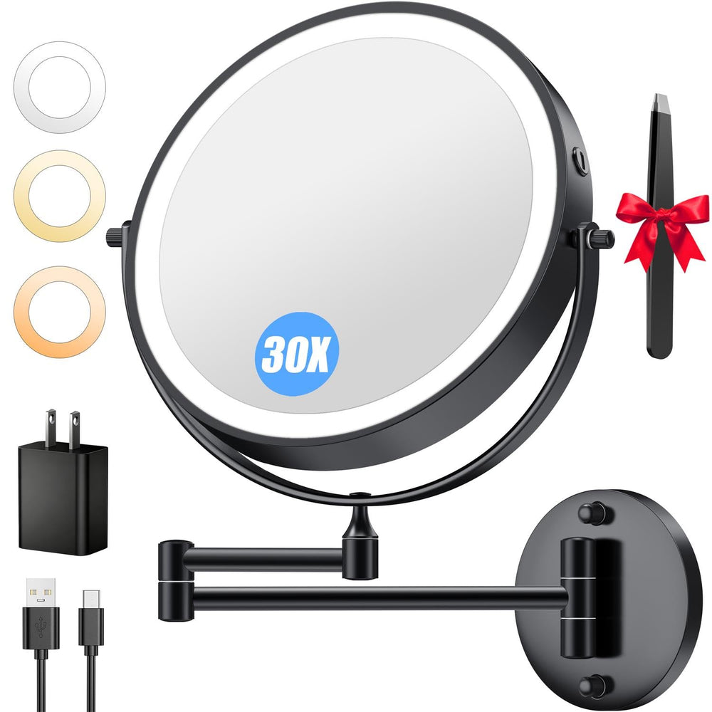 Auxmir miroir maquillage 9pouces éclairé, vue large pour un maquillage rapide.
