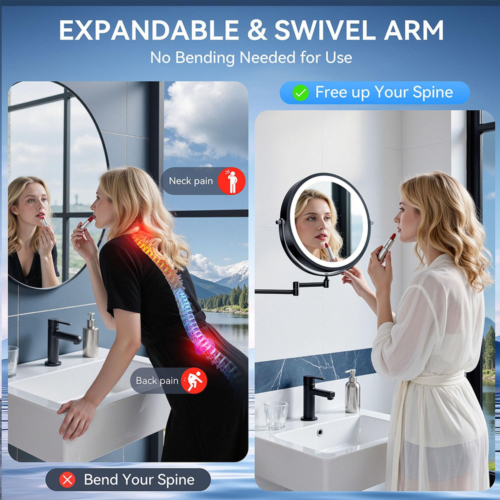Auxmir miroir bras extension, réglages faciles et confort d'utilisation.