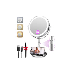 Miroir Auxmir grand 9 pouces avec lumière double-face pour un maquillage précis.