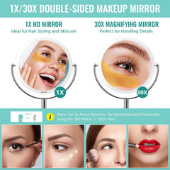 Auxmir miroir portable avec rotation à 360° pour maquillage rapide.