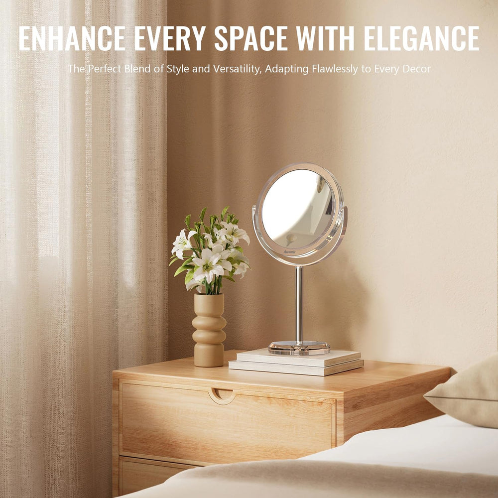 Auxmir miroir adapté aux bains et chambres pour routine beauté.