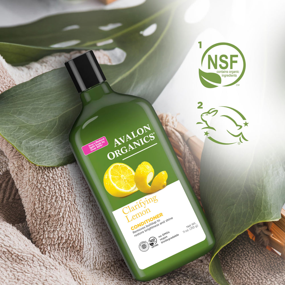 Avalon Organics certifications Leaping Bunny, NSF et vérifié par l'EWG.