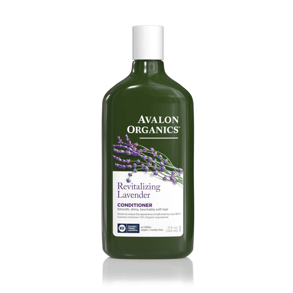 Conditionneur Avalon Organics Lavande: bouteille recyclable pour cheveux normaux à secs, douceur assurée.
