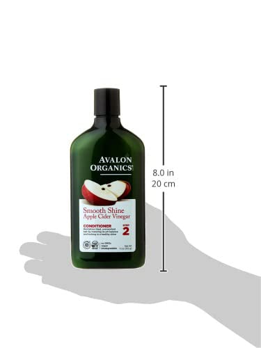 Avalon Organics Conditionneur au vinaigre de pomme, cheveux doux et brillants après rinçage.