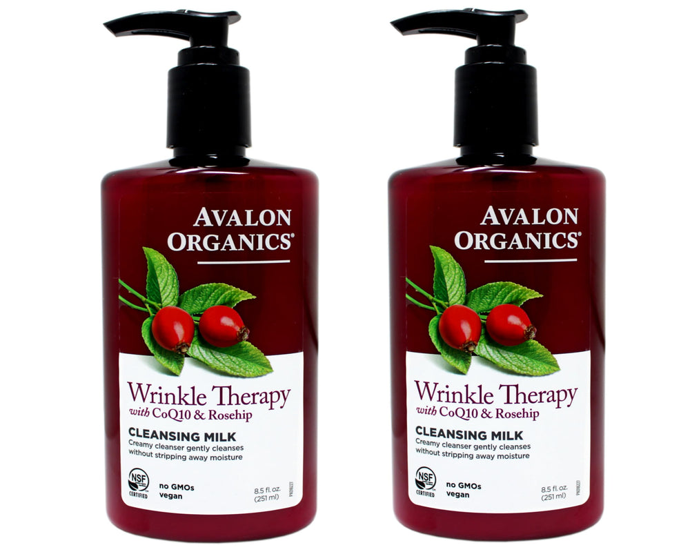 Avalon Organics CoQ10 Lait Nettoyant Visage – bouteille élégante et hydratante.