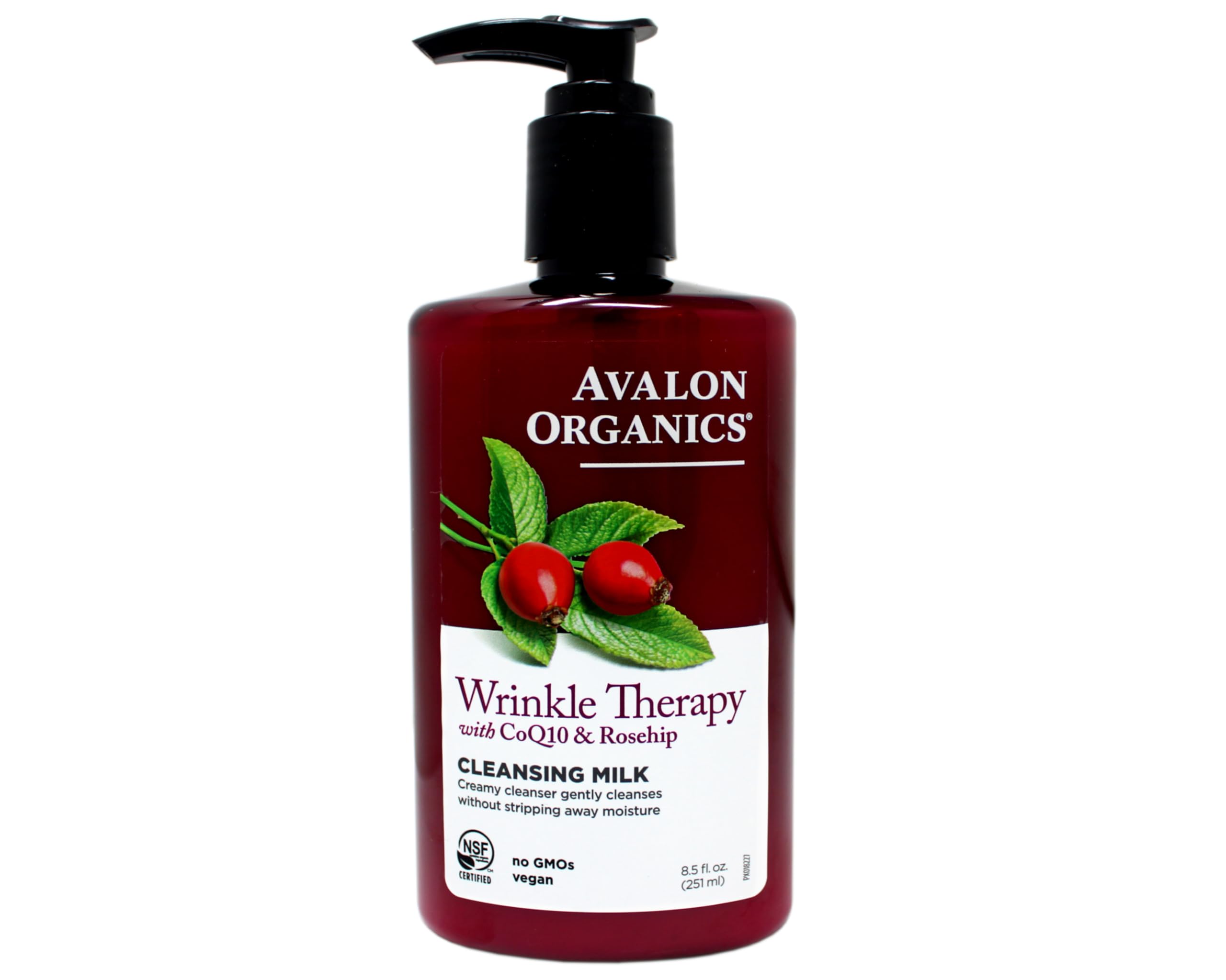 Avalon Organics CoQ10 Lait Nettoyant Visage – étiquette bio et NSF/ANSI 305.