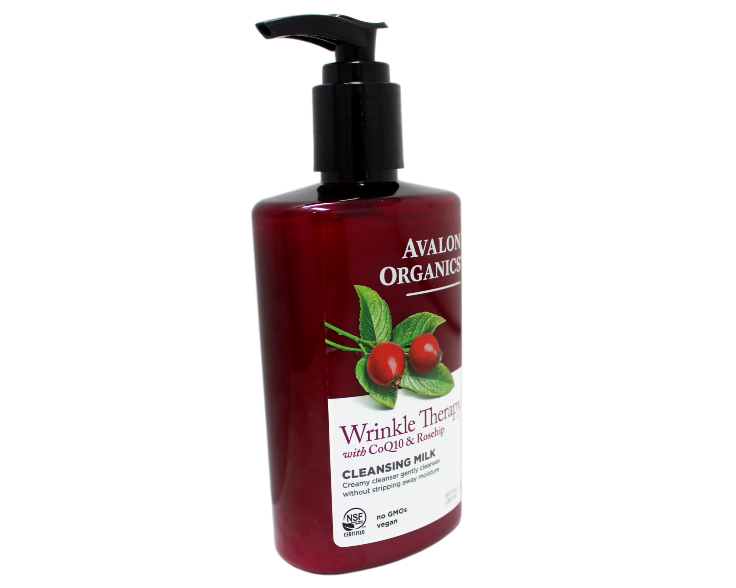 Avalon Organics CoQ10 Lait Nettoyant Visage – texture crémeuse qui purifie sans dessécher.