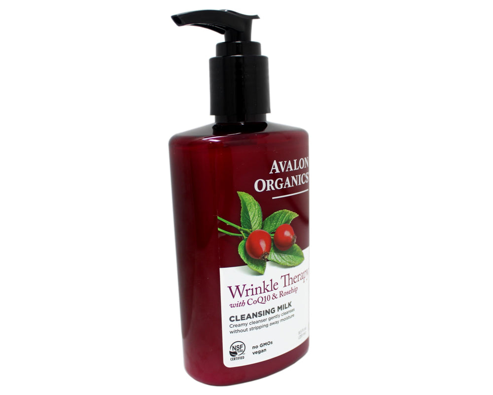 Avalon Organics CoQ10 Lait Nettoyant Visage – texture crémeuse qui purifie sans dessécher.