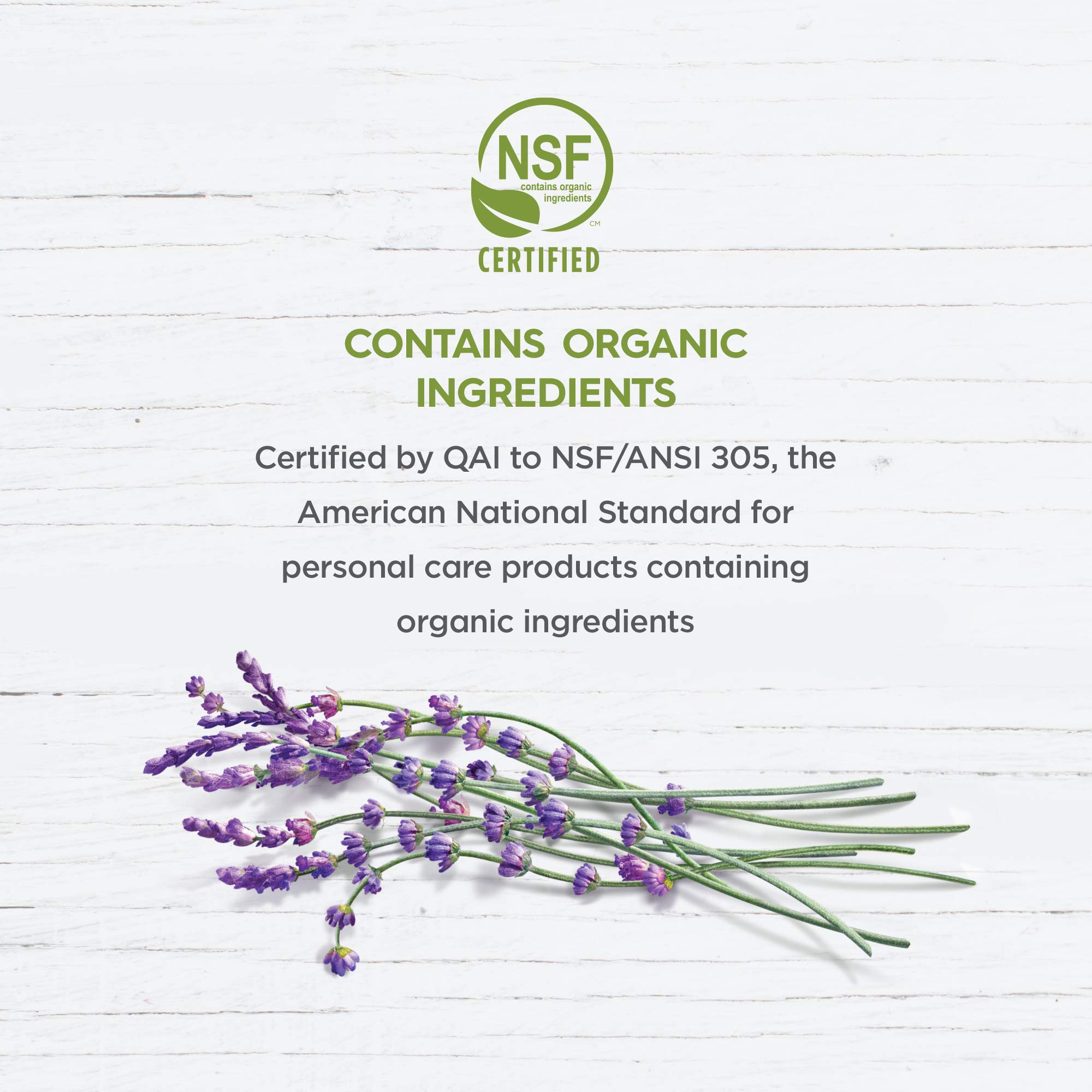 Avalon Organics Lavande – étiquette recyclable et engagement écologique.