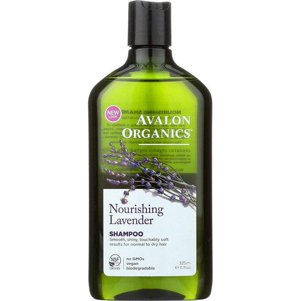Shampoing Lavande Avalon Organics, bouteille nourrissante et parfum lavande.