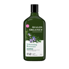 Avalon Organics Shampoing Romarin – bouteille montrant le conditionnement, promesse de volume