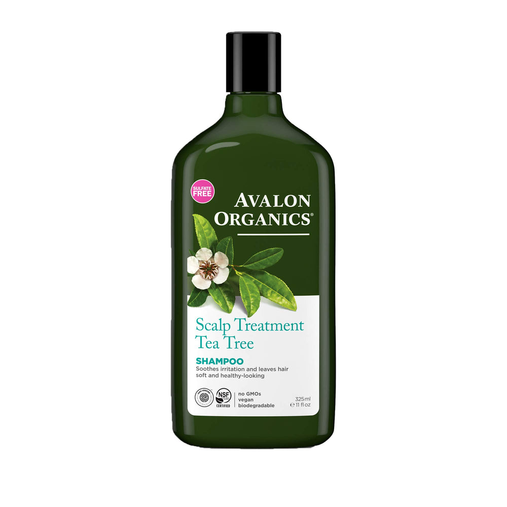 Avalon Organics Shampoing Arbre à Thé, pack de deux bouteilles, promesse de propreté et confort.