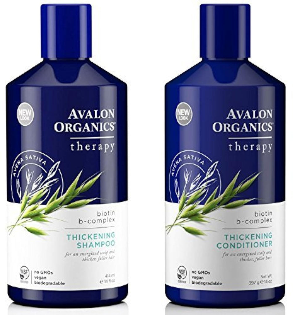 Avalon Organics Shampoing B-Complex Thérapie, densité visuelle et volume accrus.