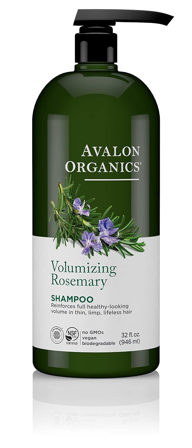 Avalon Organics Shampoing Romarin, bouteille 32 oz, soin vegan pour volume naturel