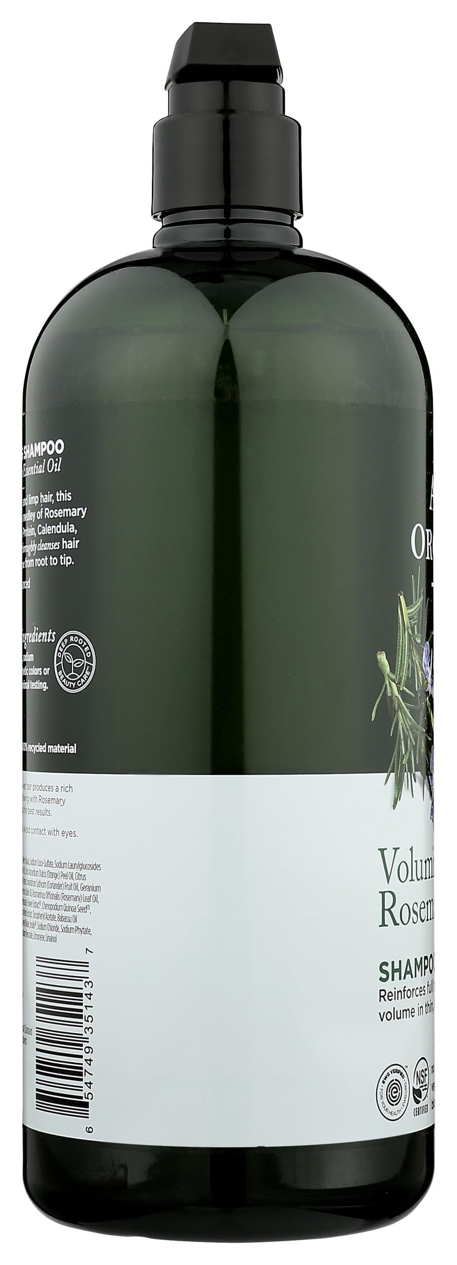Huile essentielle de romarin dans Avalon Organics Shampoing Romarin