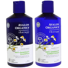 Avalon Organics Shampoing anti-pelliculaire en flacon, rafraîchissant et facile à utiliser.