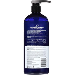 Avalon Organics Therapy Thickening Shampoo: étiquette organique visible pour cheveux sains et volumineux.