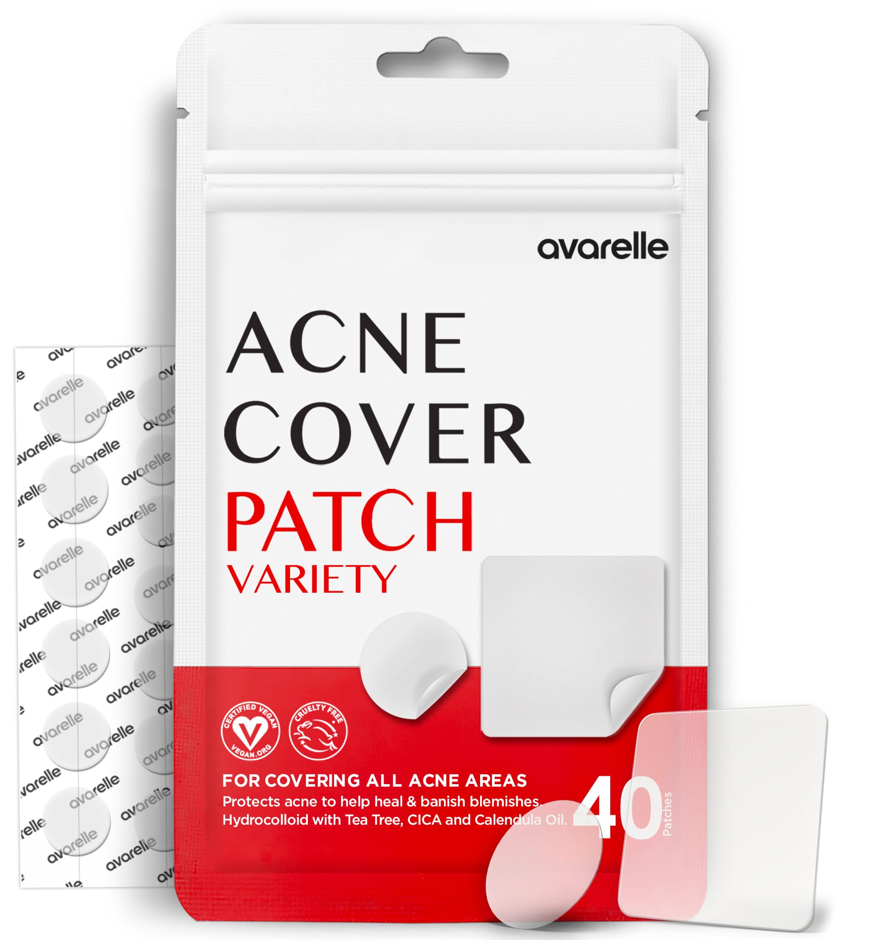Pansement hydrocolloïde AVARELLE pour boutons d'acné, absorption rapide.