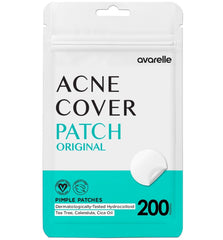 Patch Avarelle sur le visage, couverture discrète des imperfections pour la journée.