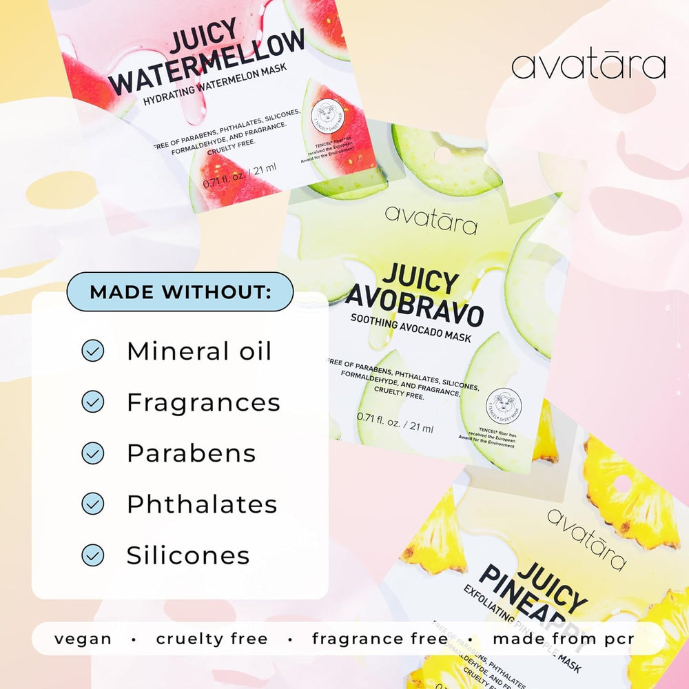 Masque Pastèque hydratant Avatara All-Stars apaise et réhydrate la peau