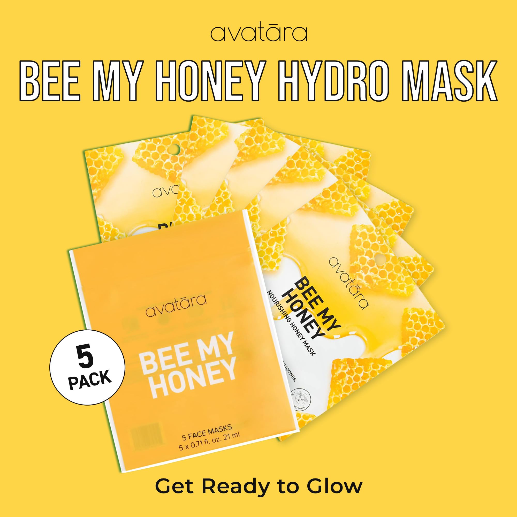 Avatara Bee My Honey masque visage extrait de canne à sucre, illumine le teint.