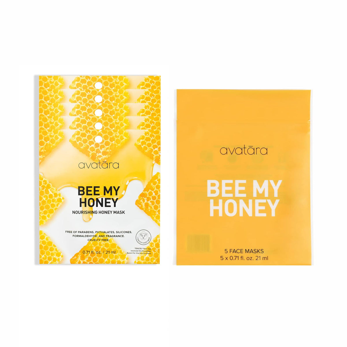 Avatara Bee My Honey masque hydratant en feuille, peau douce et lumineuse.