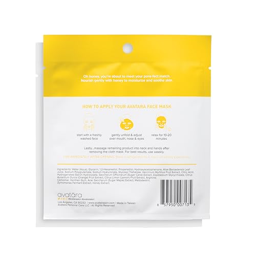 Avatara Bee My Honey masque miel, feuille hydratante, hydrate et apaise.