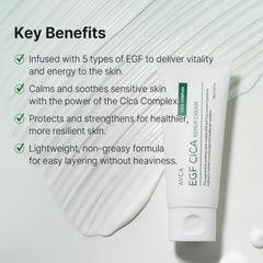AVCA EGF Cica Repair Cream avec Centella et Aloe pour apaiser.