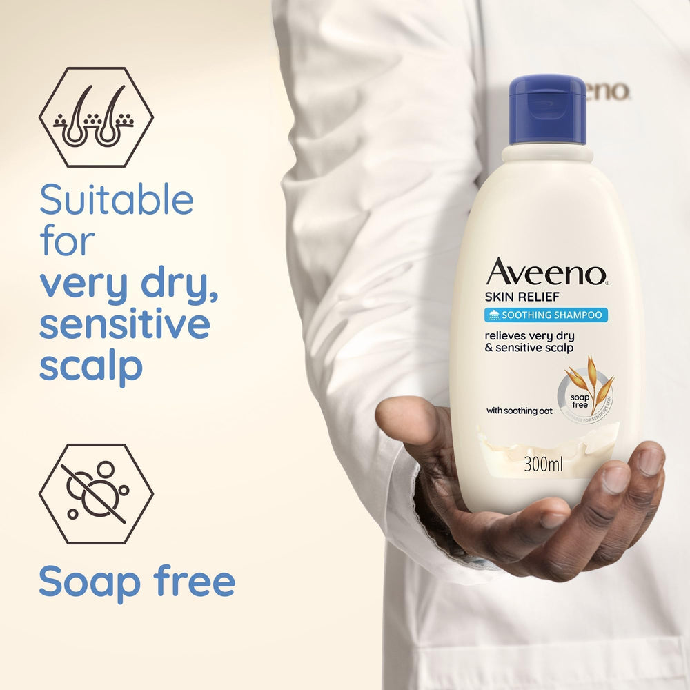 Aveeno Apaisement du cuir chevelu – démonstration d'un soulagement potentiel.