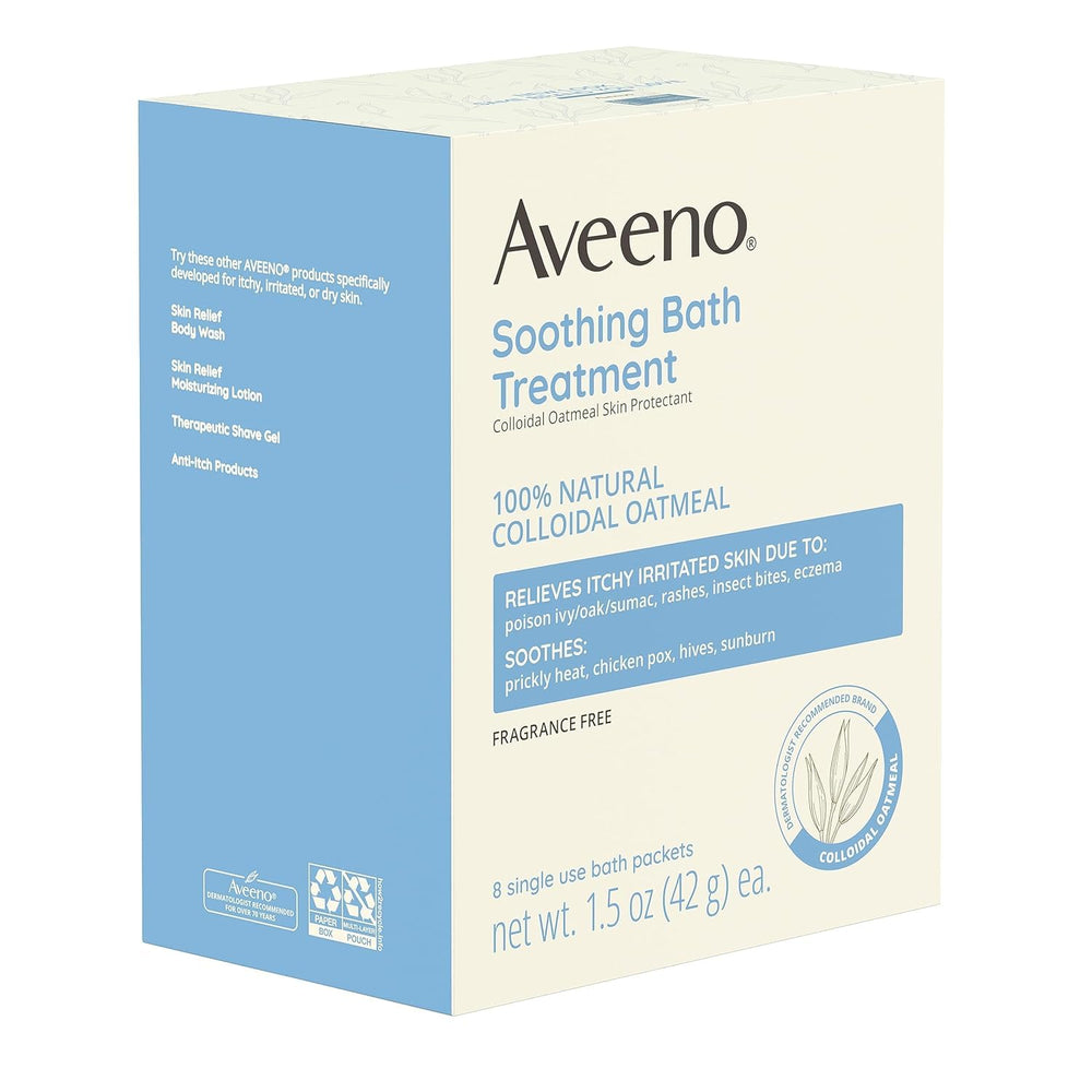 Bain relaxant Aveeno sans parfum, adapté à une routine maison.