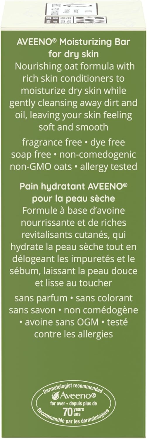 Formule avoine colloidale Aveeno Bar, protéines et vitamines