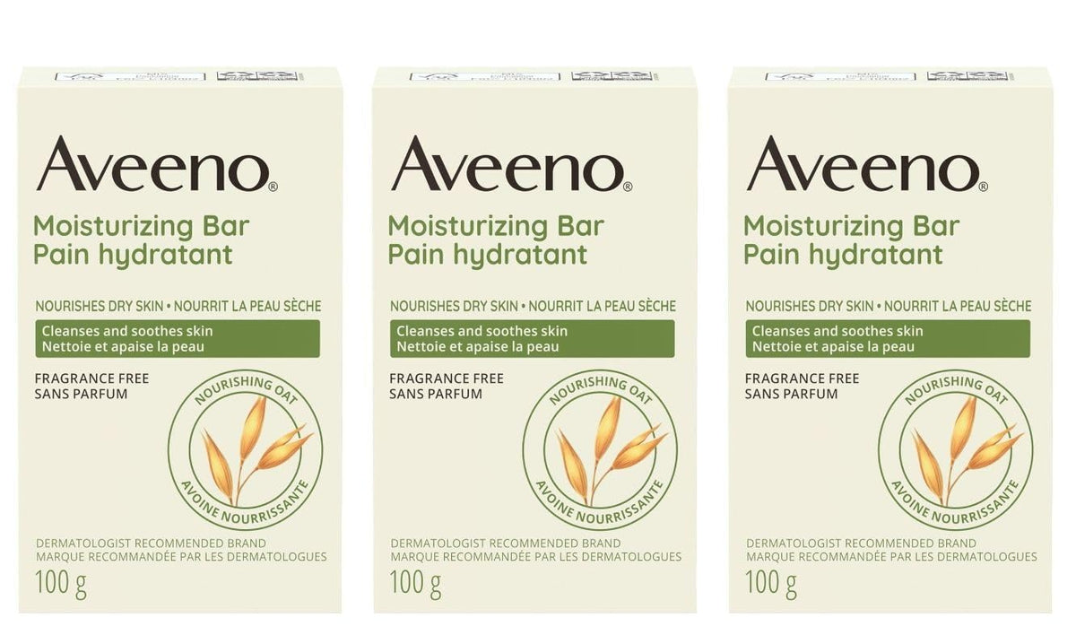 Aveeno Bar hydratant visage, emballage Pack3 prêt à l'emploi