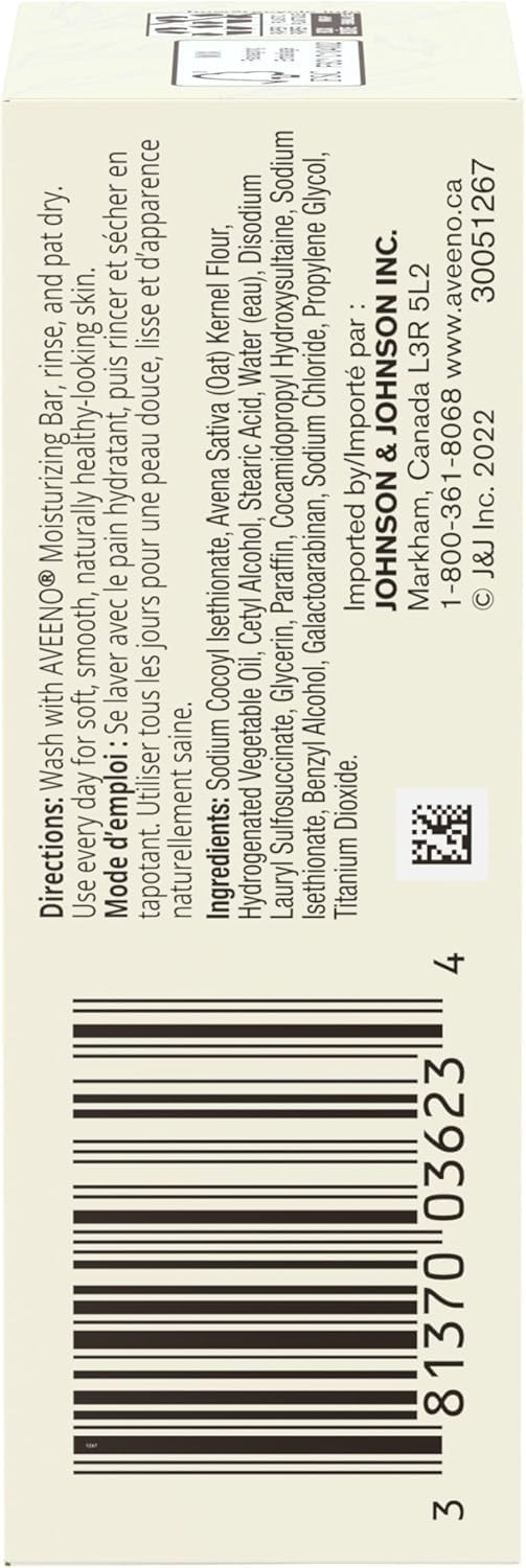 Aveeno Bar nettoyant visage, absorption de salete et huile