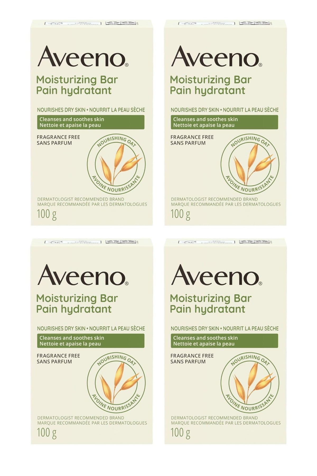 Aveeno bar nettoyant visage hydratant à l’avoine, douceur assurée.
