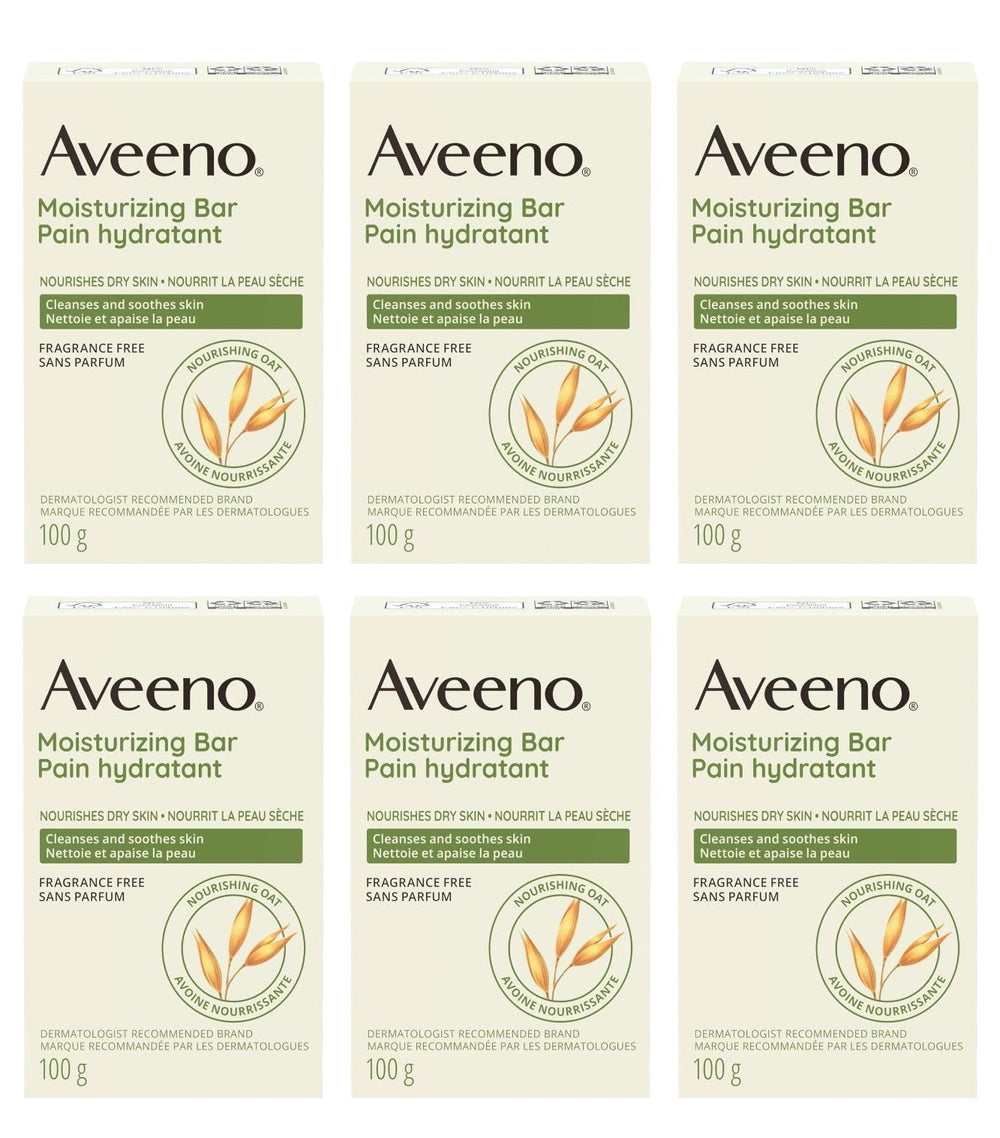 Aveeno barre-nettoyante-douce-visage-pack-6 – nettoyage doux du visage et peau plus lisse