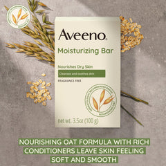 Aveeno barre nettoyante visage avoine nourrissante, hydratation douce pour la peau