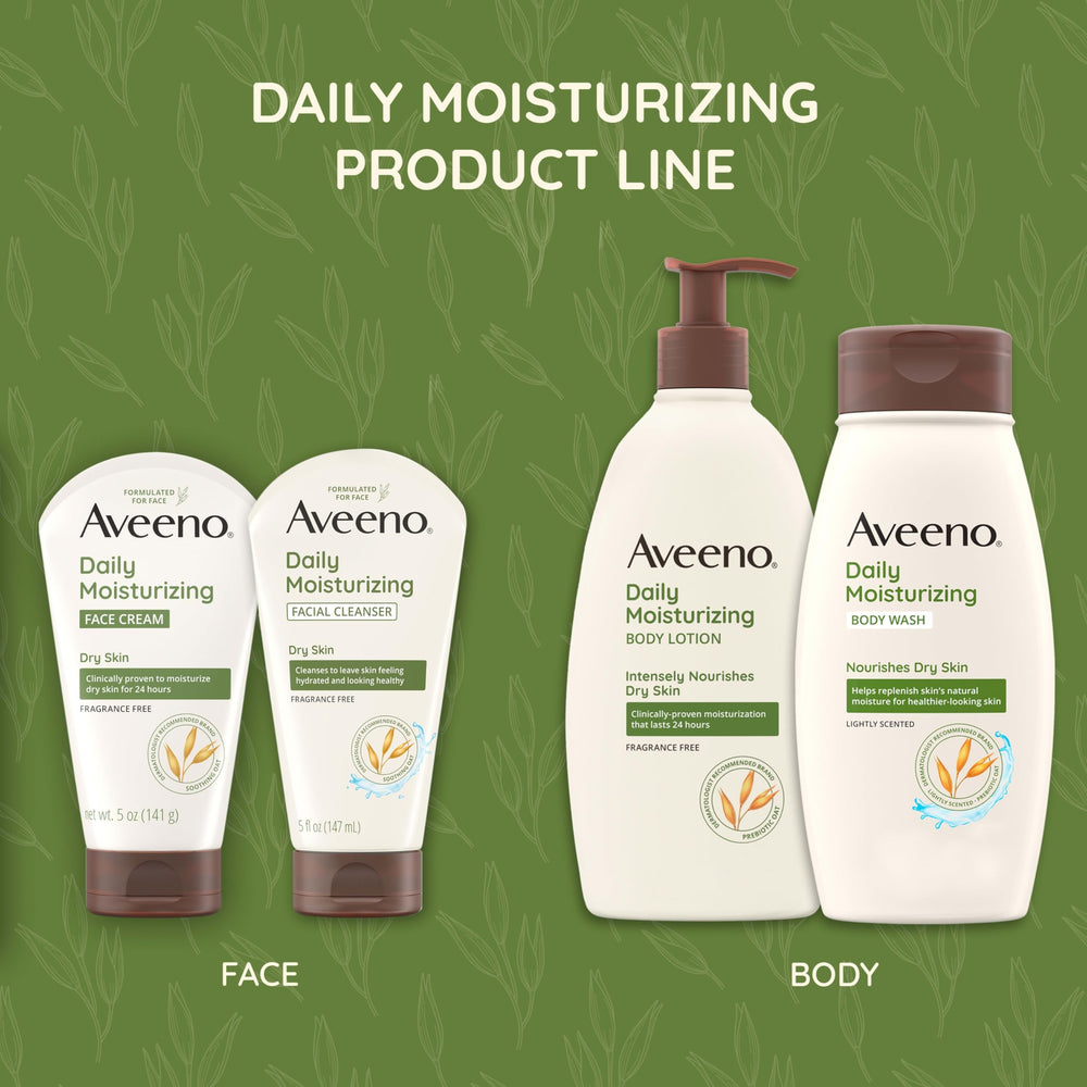 Aveeno barre nettoyante visage hydratation legere, peau souple et lisse