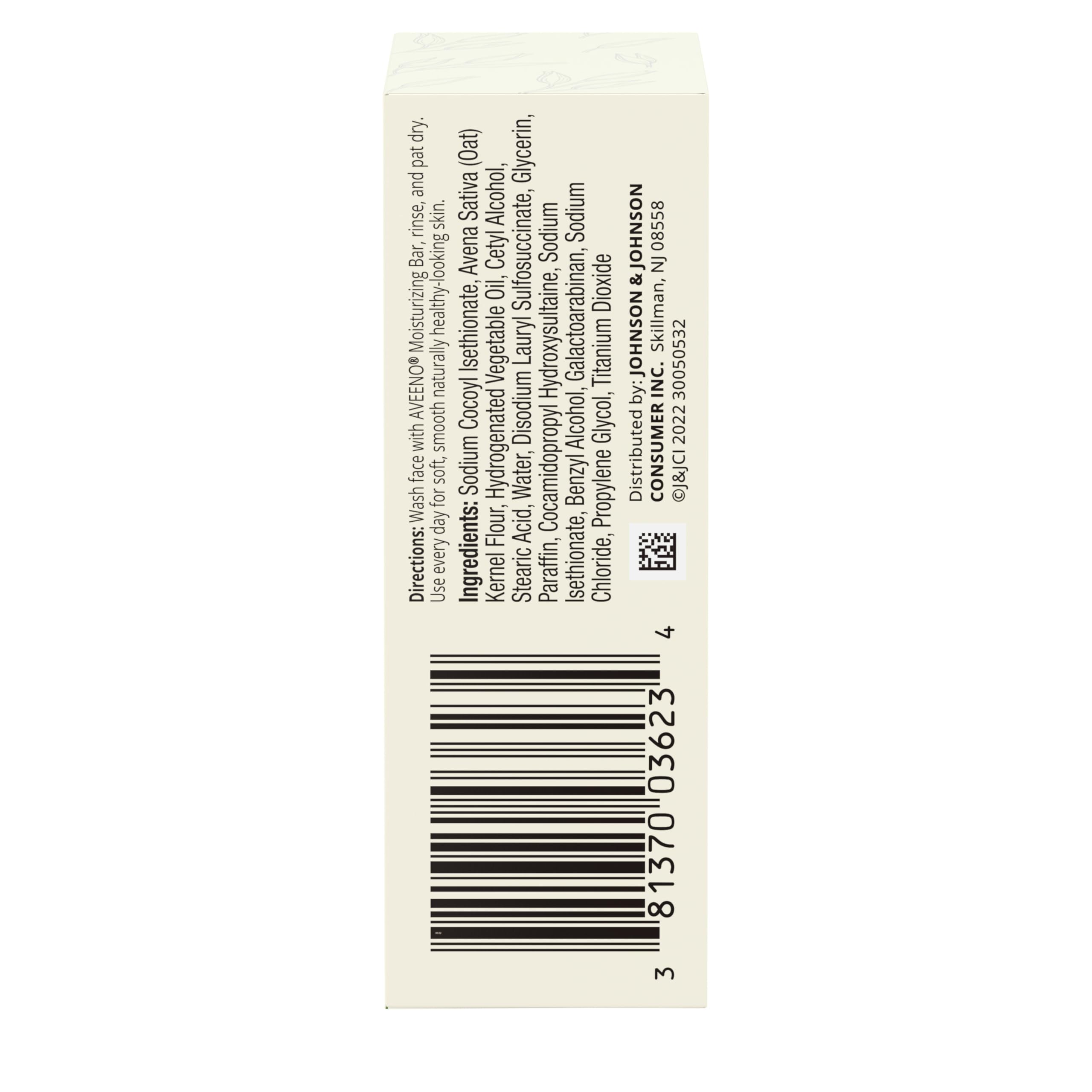 Aveeno barre nettoyante visage routine quotidienne propre et apaisée